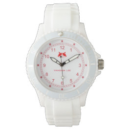 Benutzerdefinierbare Cat Lady Watch in Red Armbanduhr