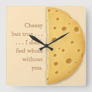 Benutzerdefinierbare Cheesy Message Charming Tromp Quadratische Wanduhr