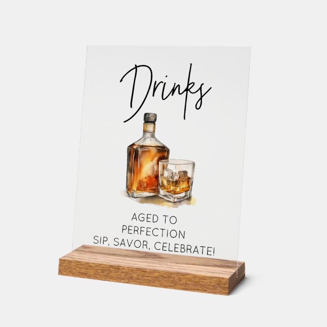 Benutzerdefinierbare Clear Acronylic Whiskey Bar D Acrylschild (Winkel)