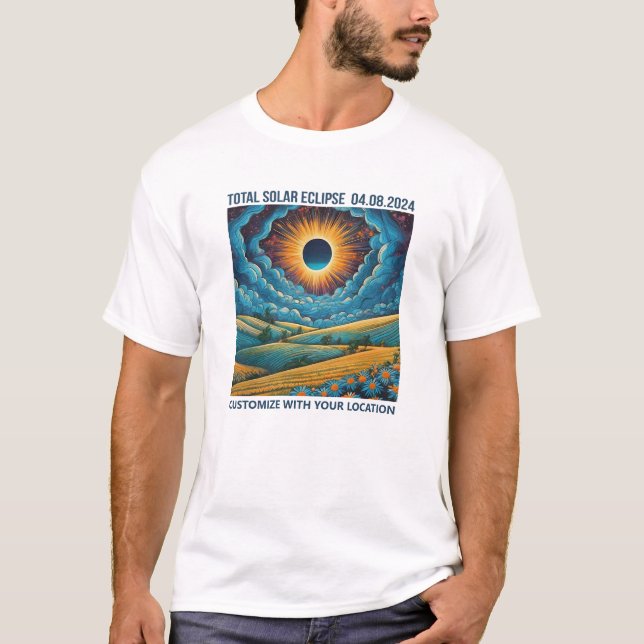Benutzerdefinierbare Eclipse Landschaft T-Shirt (Vorderseite)
