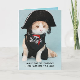 Benutzerdefinierbare Funny Pirate Cat Karte