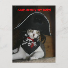 Benutzerdefinierbare Funny Pirate Cat Postkarte