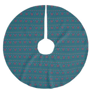 Benutzerdefinierbare Hintergrundfarbe HO-HO-Ho Ugl Polyester Weihnachtsbaumdecke