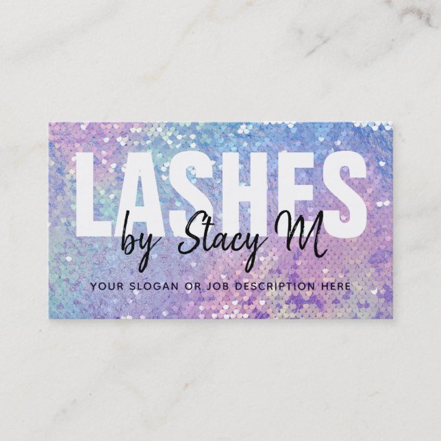 Benutzerdefinierbare Holographic Lashes Business C Visitenkarte (Vorderseite)