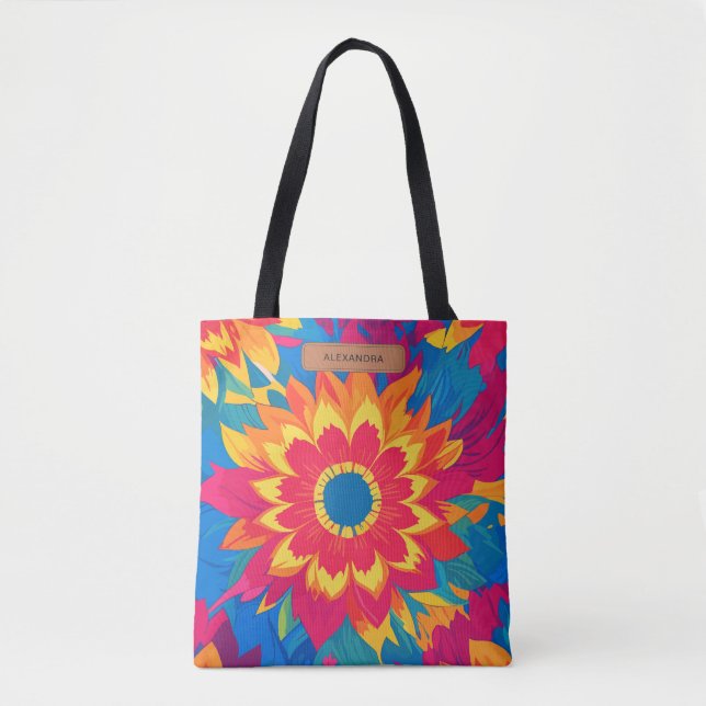 Benutzerdefinierbare Name Vibranfarben Stilvoll fl Tasche (Vorderseite)