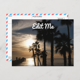 Benutzerdefinierbare Postkarte für Sunset-Silhouet