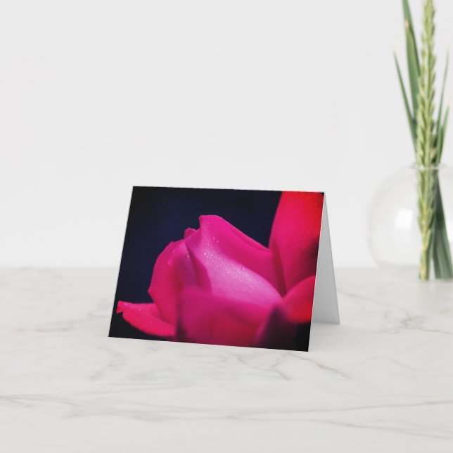 Benutzerdefinierbare Red Rosenknospe Blume - indiv Dankeskarte (Vorderseite)