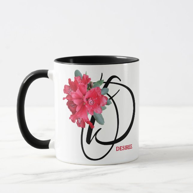 Benutzerdefinierbare rote Blume für den Schreibsti Tasse (Links)