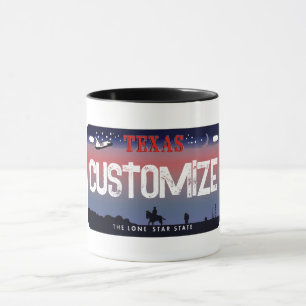 Benutzerdefinierbare Texas Sky Nummernschild-Tasse Tasse