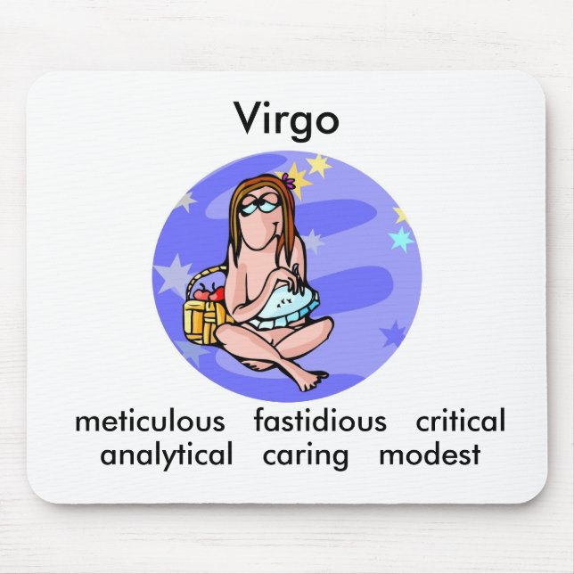 Benutzerdefinierbare Virgo-Merkmale von Cartoon Zo Mousepad (Vorne)