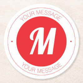 Benutzerdefinierbare Vorlage für Monogramm und Run Runder Pappuntersetzer