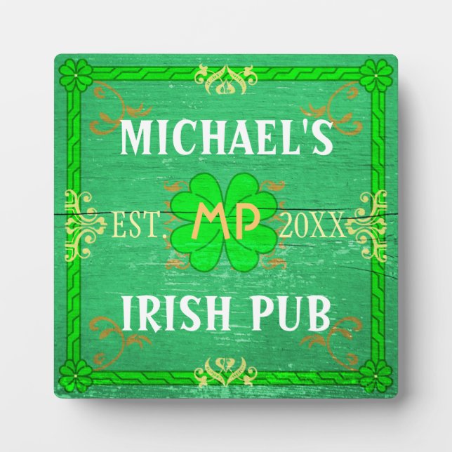 Benutzerdefinierbare Zuhause Bar Irish Pub Green Fotoplatte (Vorderseite)