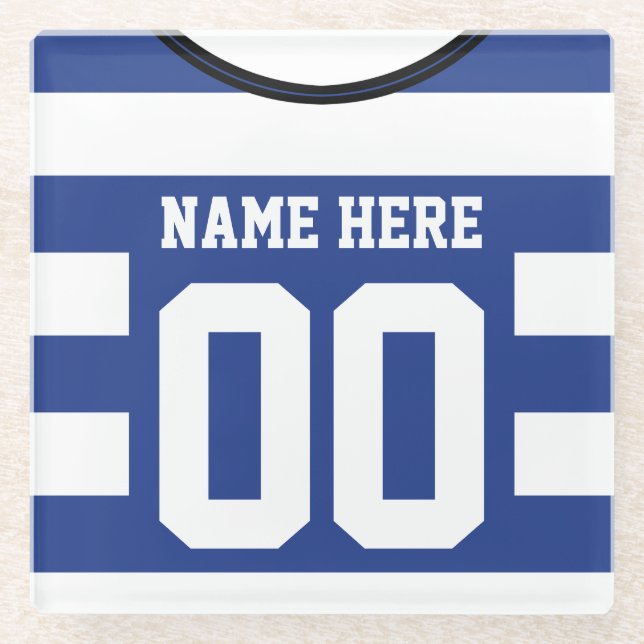 Benutzerdefinierbarer Name & Nummer Soccer Jersey  Glasuntersetzer (Vorderseite)