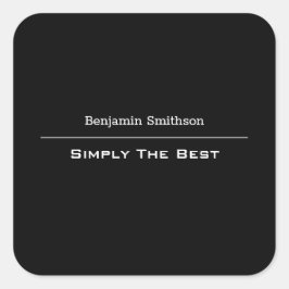 Benutzerdefinierbarer Text und Farben in Schwarz u Quadratischer Aufkleber