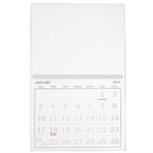 Benutzerdefiniert 11" L x 14,25" B Große Zahlen Vo Kalender