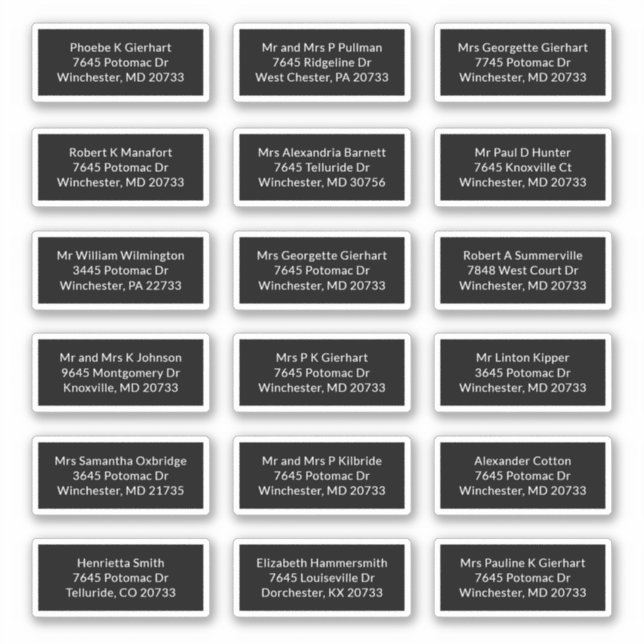 Benutzerdefiniert 18 Versandadressen des Empfänger Aufkleber (Vorderseite)