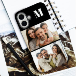 Benutzerdefiniert 2 Familienfoto & Monogramm iPhone 16 Plus Hülle