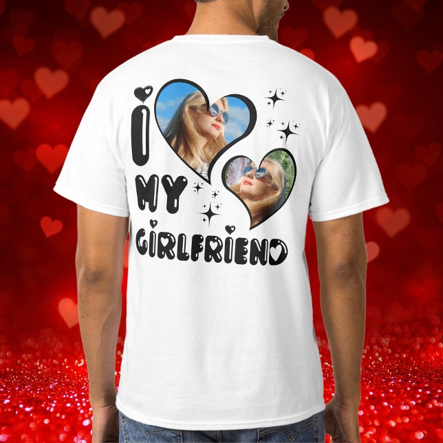 Benutzerdefiniert 2 Foto I Liebe Meine Freundin Zu T-Shirt (Von Creator hochgeladen)