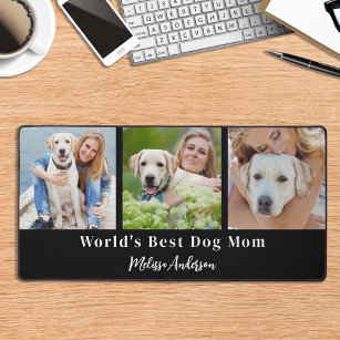 Benutzerdefiniert 3 Foto Hunde Mama Personalisiert Schreibtischunterlage