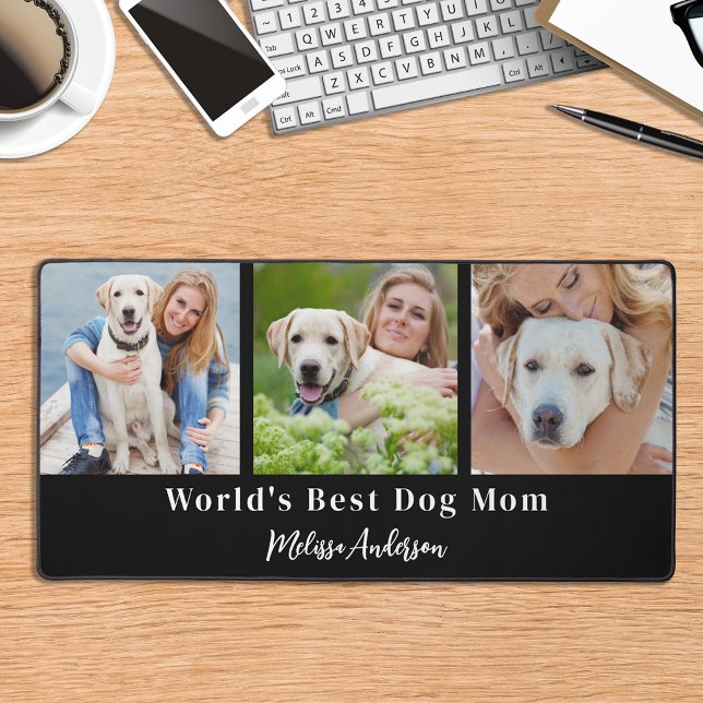 Benutzerdefiniert 3 Foto Hunde Mama Personalisiert Schreibtischunterlage (Von Creator hochgeladen)