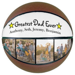 Benutzerdefiniert 4 Foto Größter Vater Aller Zeite Basketball