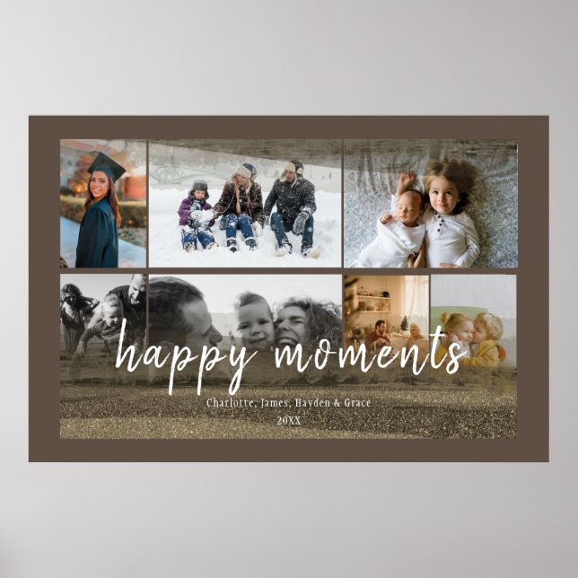 Benutzerdefiniert 7 Fotos mit Abstraktem Overlay Poster (Vorne)