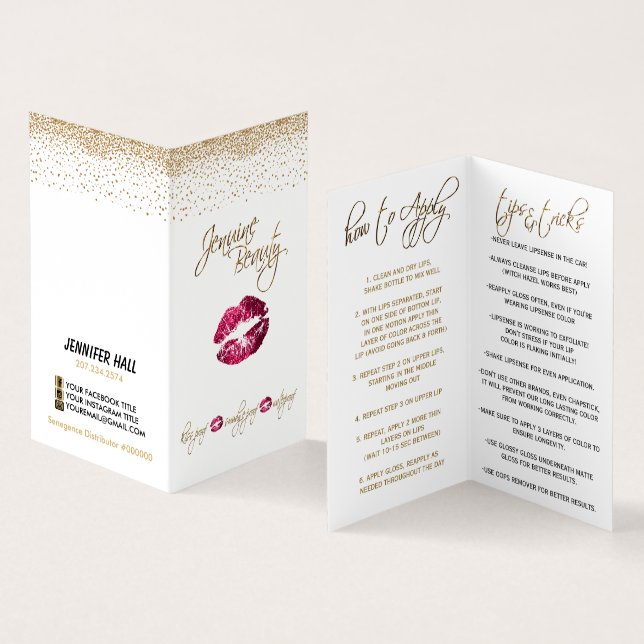 Benutzerdefiniert - Anleitungen für Hot Pink und G Visitenkarten (Innenseite und Außenseite)