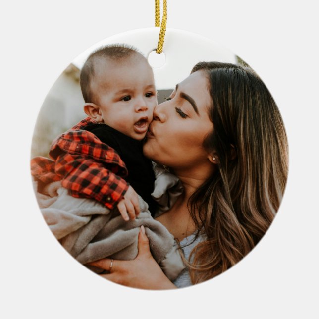 Benutzerdefiniert auf zwei Seiten: 2 Foto Keramik Ornament (Vorne)