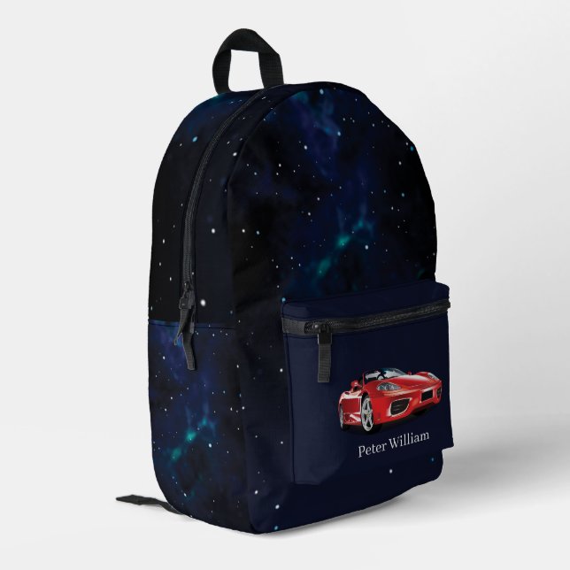 Benutzerdefiniert Auto Elegante High School Bedruckter Rucksack (Rückseitige Ecke links)