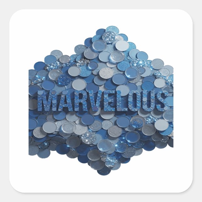 Benutzerdefiniert Blau MARVELOUS Aufkleber Motiv (Vorderseite)