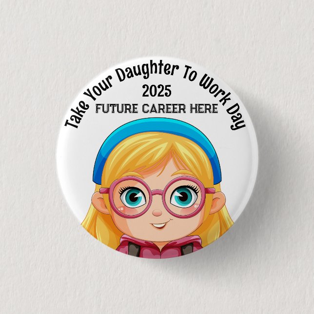 Benutzerdefiniert bringen Sie Ihre Tochter blonde  Button (Vorderseite)