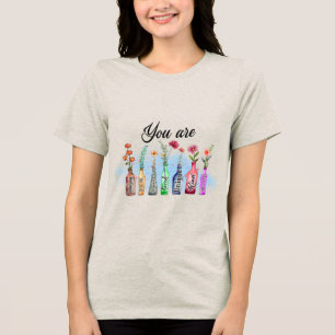 Benutzerdefiniert Christlich Wachse in Gnade Tri-Blend Shirt