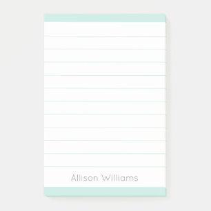 Benutzerdefiniert Clean Aqua Blau Lined Post-it Klebezettel