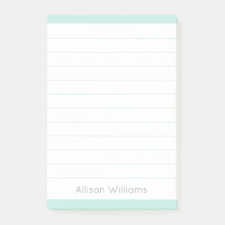 Benutzerdefiniert Clean Aqua Blau Lined Post-it Klebezettel