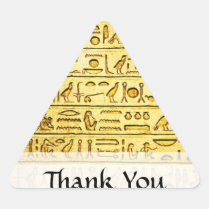 Benutzerdefiniert "Danke" ägyptische Hieroglyphen Dreieckiger Aufkleber