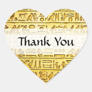 Benutzerdefiniert "Danke" ägyptische Hieroglyphen  Herz-Aufkleber
