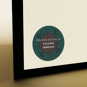 Benutzerdefiniert Dieses Buch gehört   Gothic Insp Runder Aufkleber