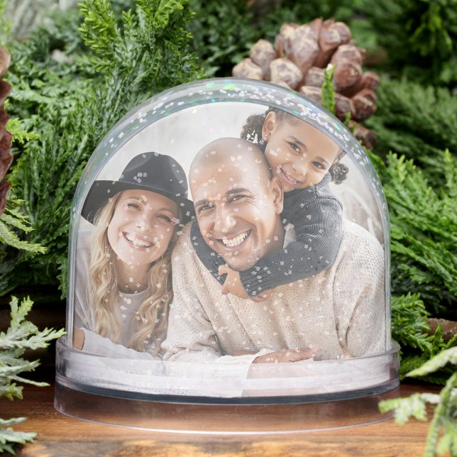 Benutzerdefiniert Doppelseitig Familie Zwei Fotos Schneekugeln (Custom Double Sided Family Two Photo Snow Globe)