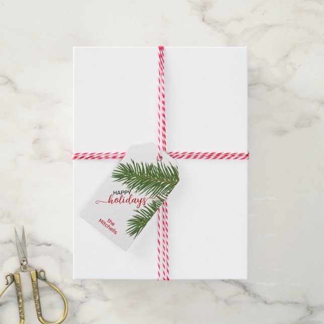 Benutzerdefiniert einfach, elegant Minimalistisch  Geschenkanhänger (Mit Garn)