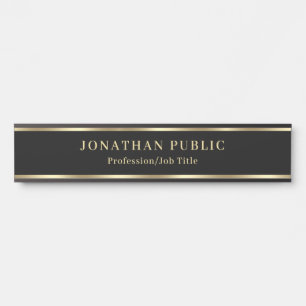 Benutzerdefiniert Elegant Schwarz und Gold Haus Bü Türschild