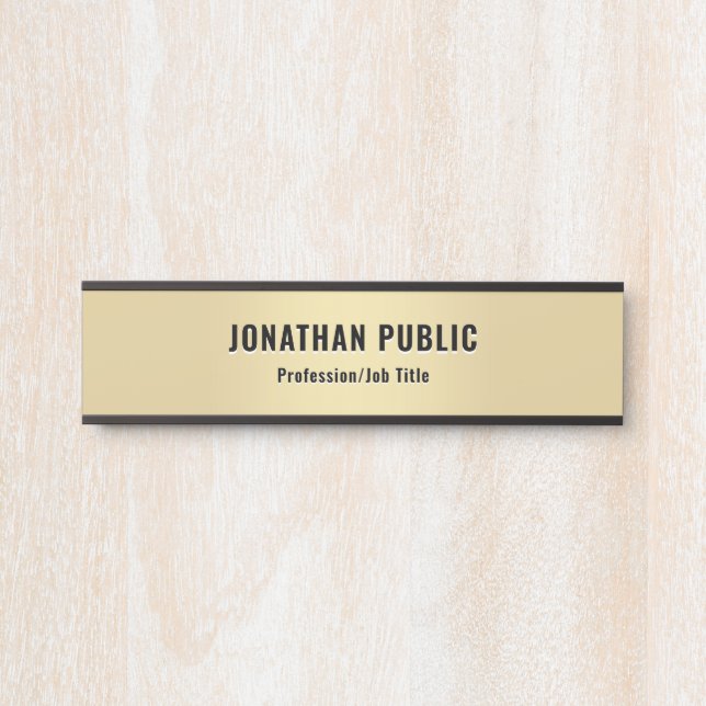 Benutzerdefiniert Elegantes modernes Template Schw Türschild (Vorderseite )