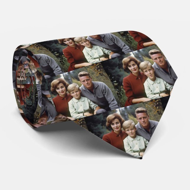 Benutzerdefiniert Foto Familie Neck Tie Krawatte (Gerollt)