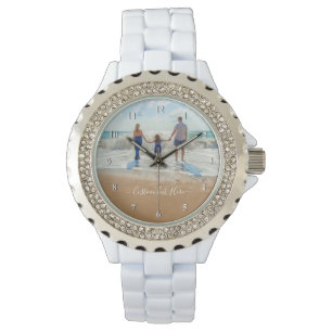 Benutzerdefiniert Foto mit Text anzeigen Armbanduhr