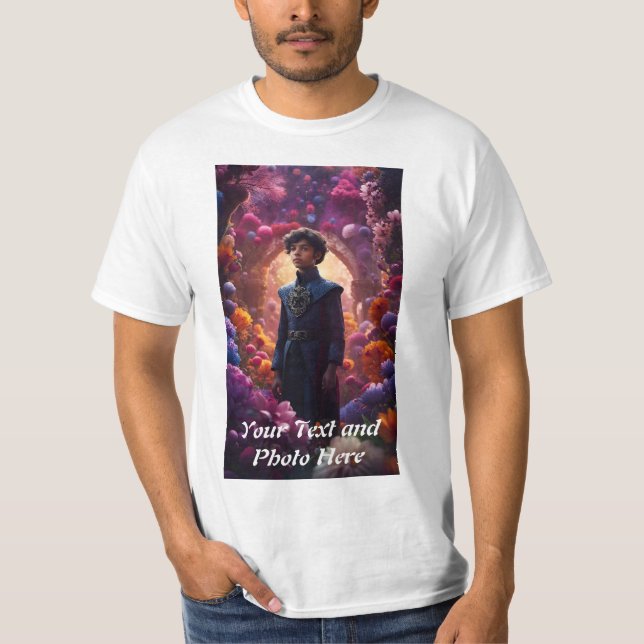 Benutzerdefiniert, Foto und Text hinzufügen T-Shirt (Vorderseite)