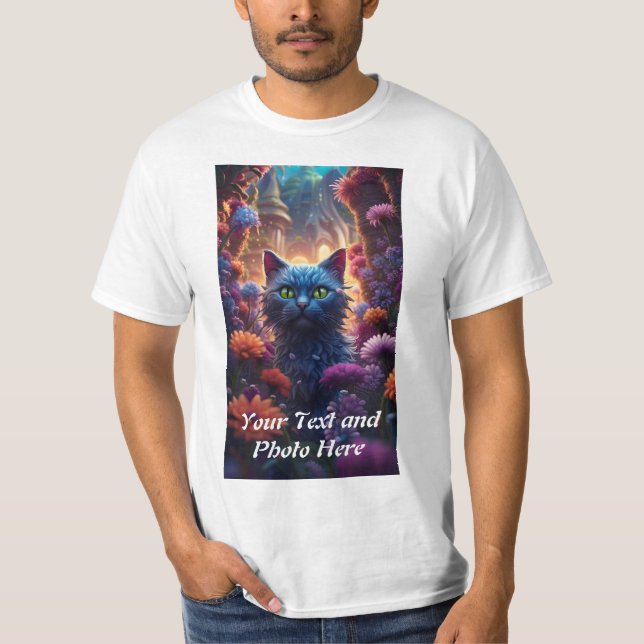 Benutzerdefiniert, Foto und Text hinzufügen T-Shirt (Vorderseite)