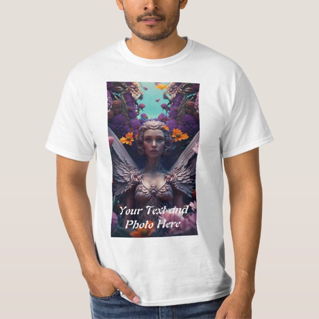 Benutzerdefiniert, Foto und Text hinzufügen T-Shirt (Vorderseite)