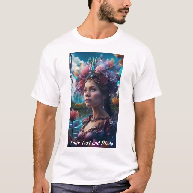 Benutzerdefiniert, Foto und Text hinzufügen T-Shirt (Vorderseite)