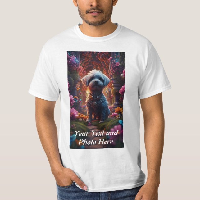Benutzerdefiniert, Foto und Text hinzufügen T-Shirt (Vorderseite)