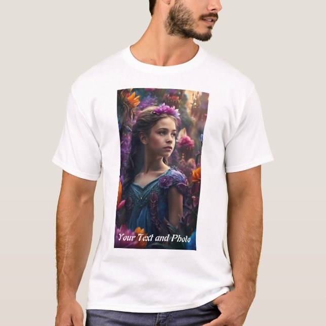 Benutzerdefiniert, Foto und Text hinzufügen T-Shirt (Vorderseite)