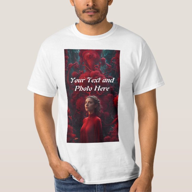 Benutzerdefiniert, Foto und Text hinzufügen T-Shirt (Vorderseite)